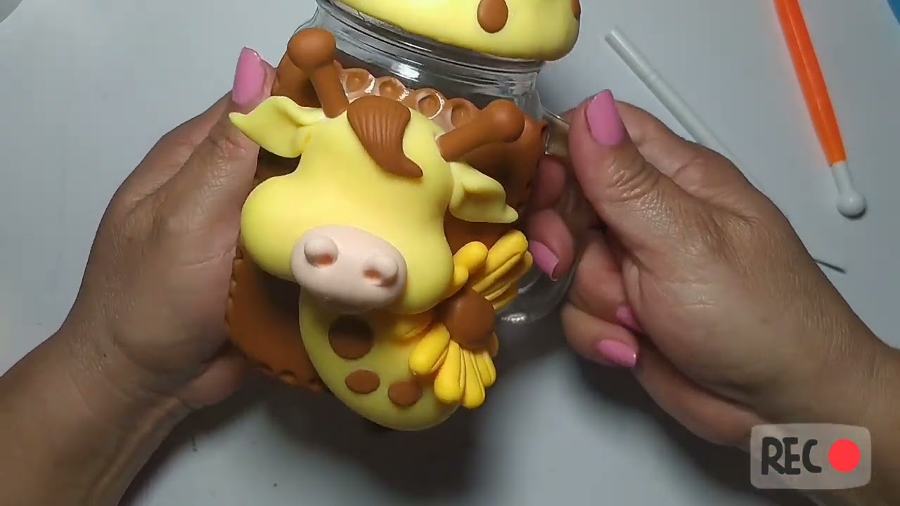 Segunda parte ✨🦒 decoración de Frascos ✨🦒✨en porcelana fria/porcelanicron