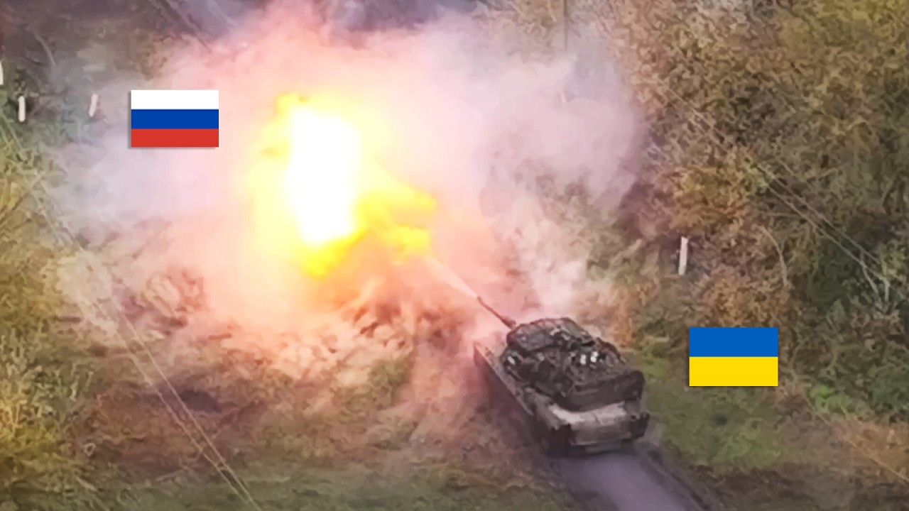 エイブラムス戦車2両、戦場でロシア戦車に挑む