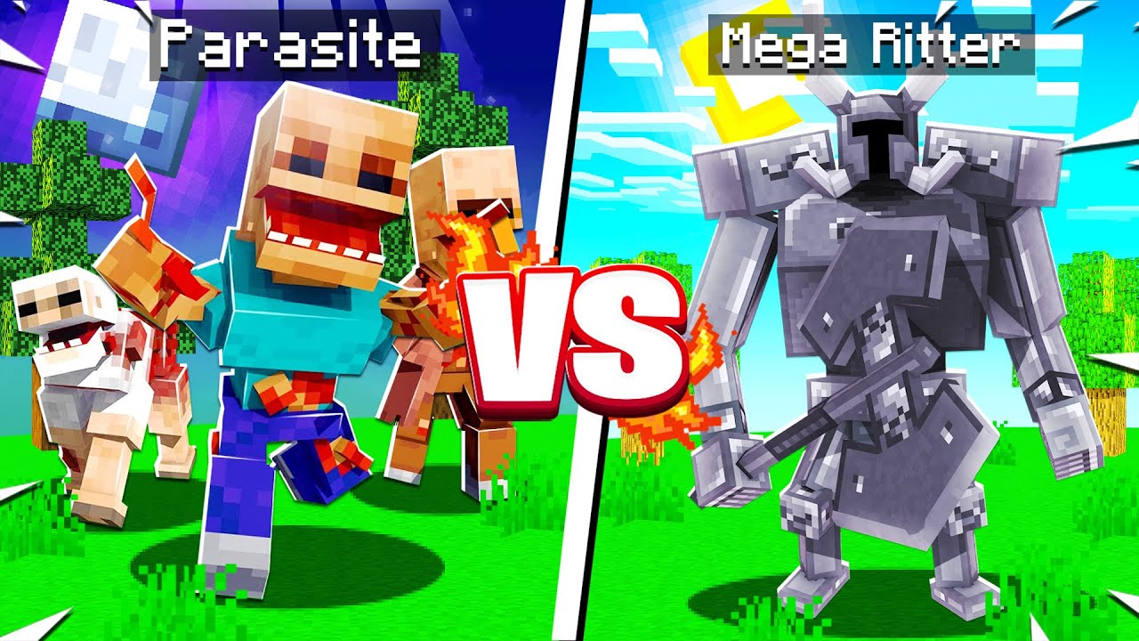 PARASITEN VS MEGA RITTER | Minecraft Mob Battle/Mob Kampf | Mowzie's Mobs VS Scape and Run Parasites