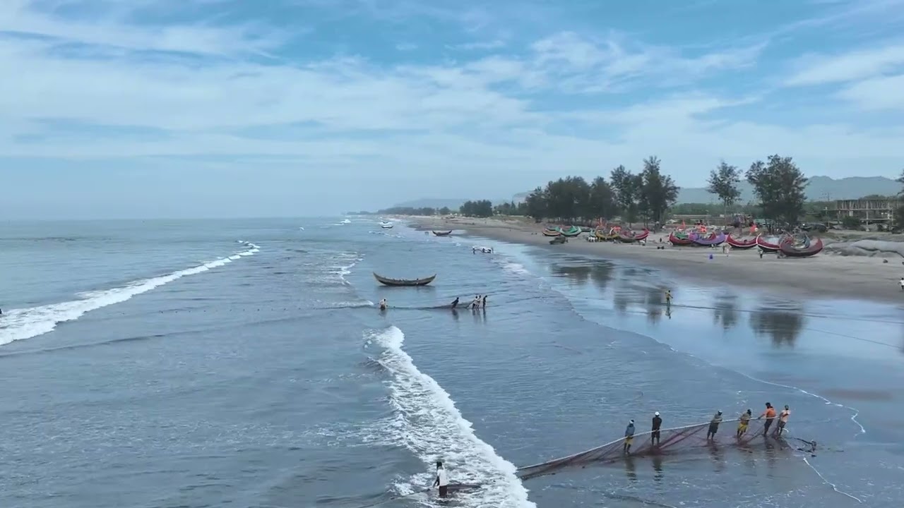 Aerial View of Cox's Bazar Beach, Bangladesh