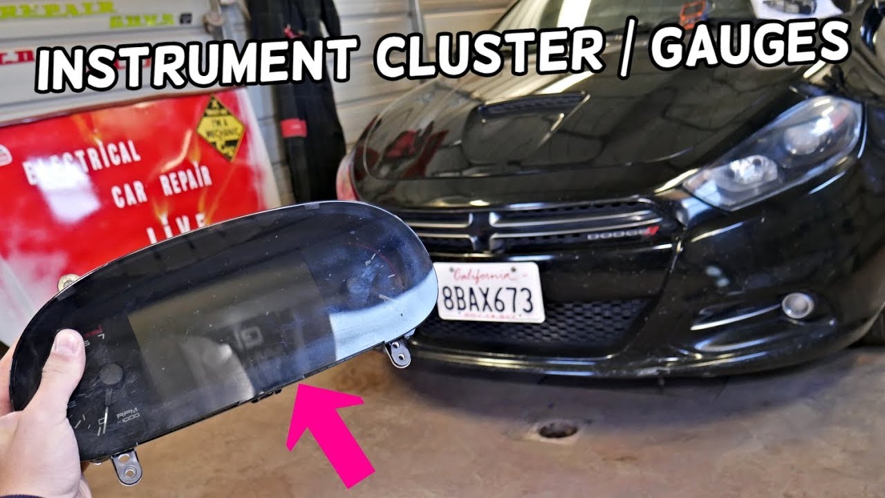 DODGE DART INSTRUMENT CLUSTER REMOVAL REPLACEMENT. GAUGES