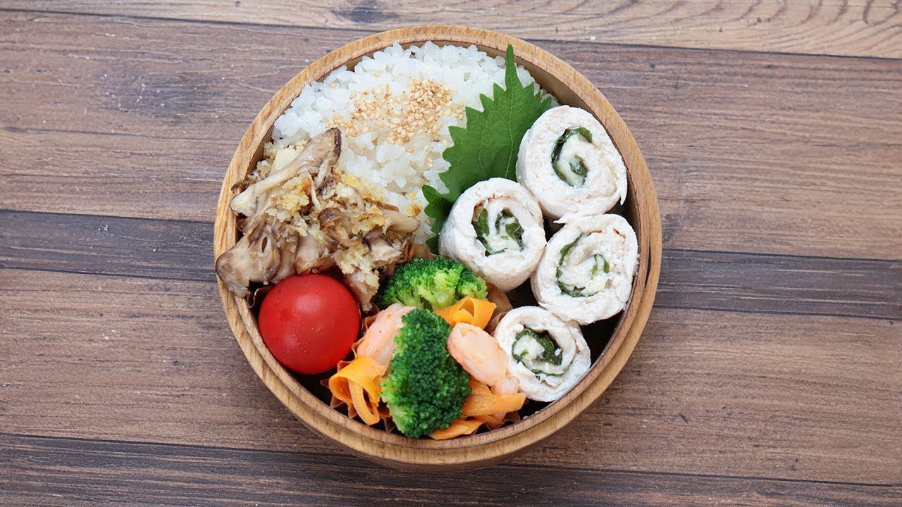 【10分弁当】レンジで梅しそささみロール〜包丁もまな板もいらない(553)