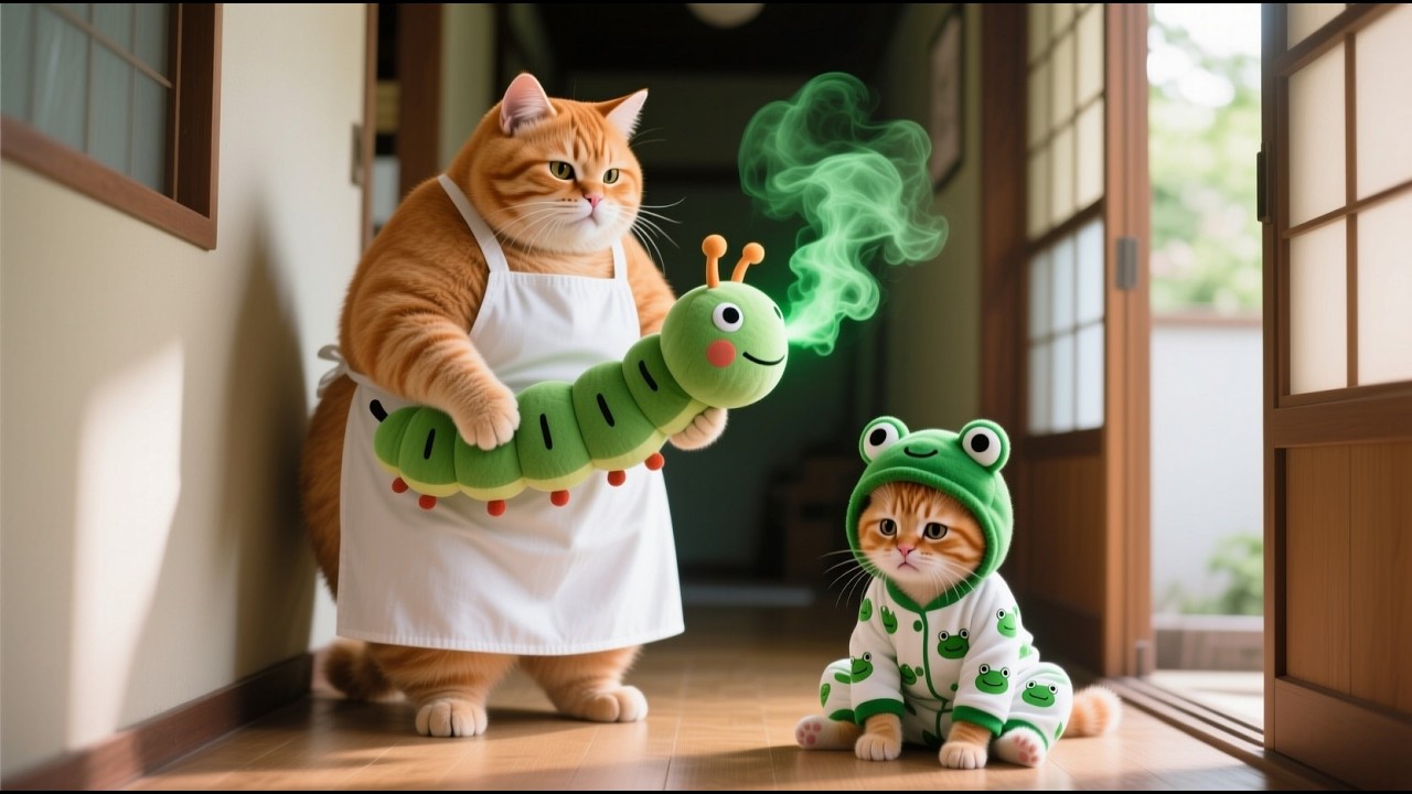 Ginger Kitten’s Smelly Secret Leads to Mama Cat’s Big Surprise