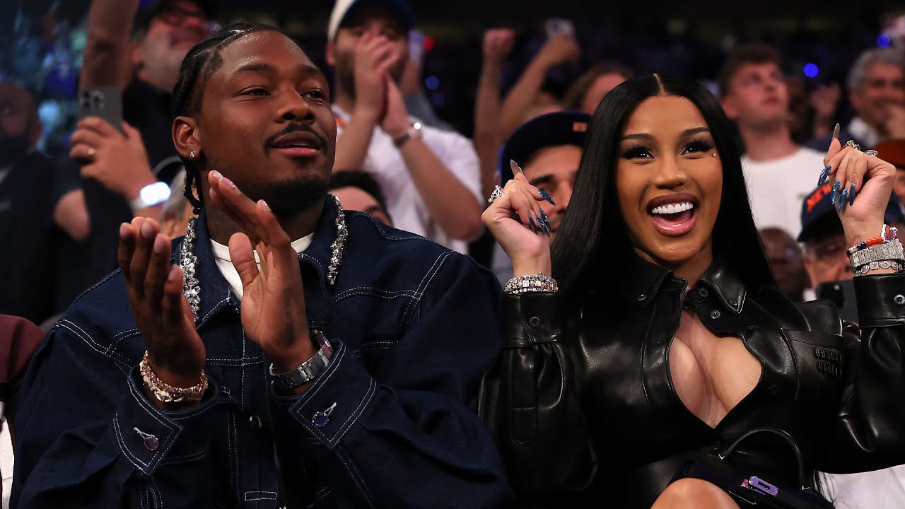 Cardi B and Stefon Diggs CUDDLE UP During Courtside Date Night