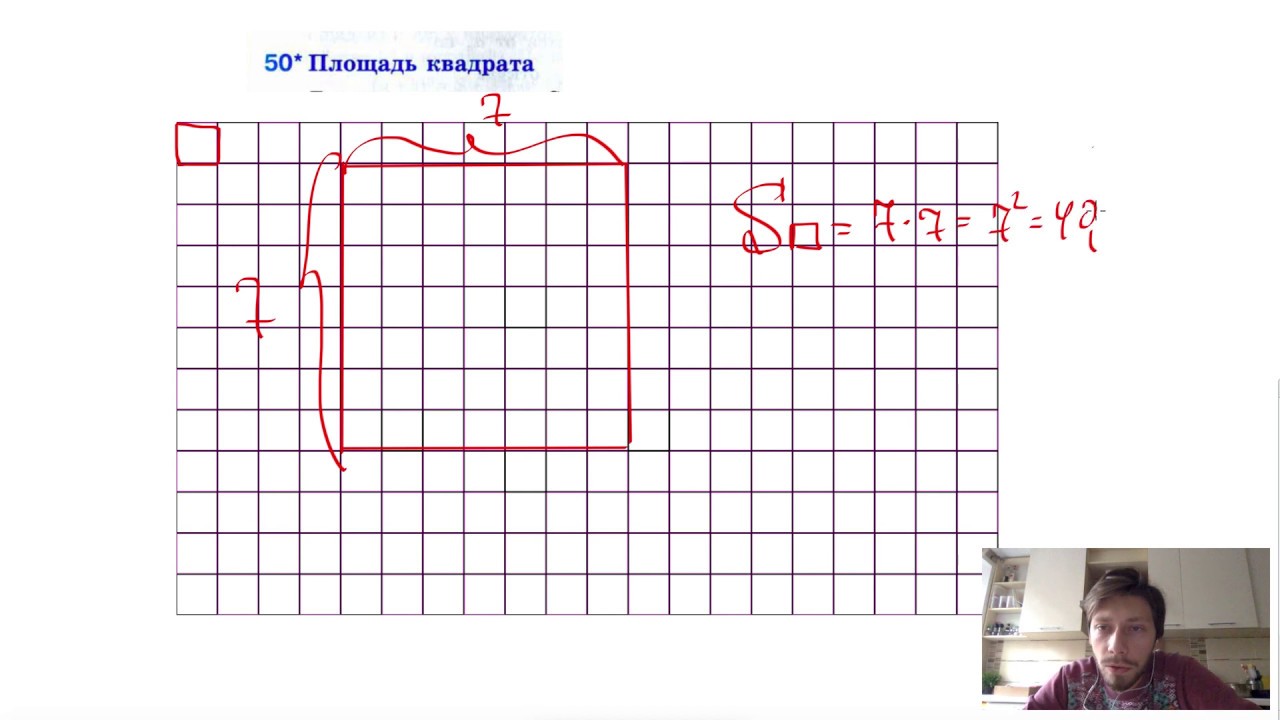 50* Площадь квадрата