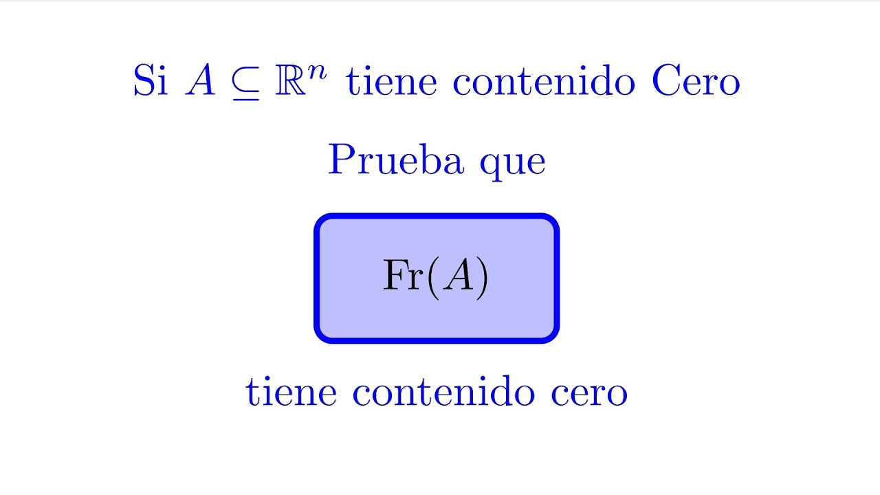 Si A tiene Contenido Cero su Frontera tambi&eacute;n tiene Contenido Cero