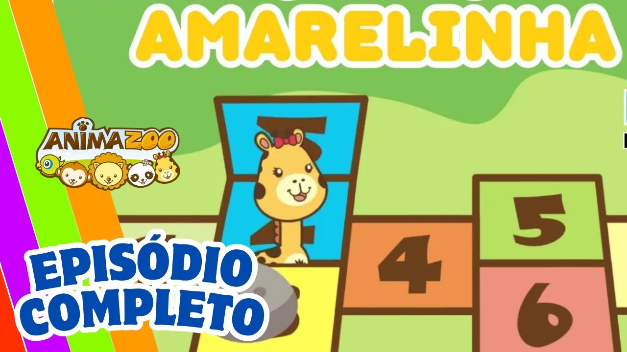 Brincando de Amarelinha 💛 | Desenho Animado Educativo ♫ Animazoo Kids 🦁🐼🦒🦜🐵