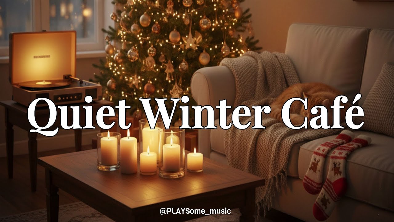 Quiet Winter Café 🌿 | Calm Christmas & Winter Background Music (1 Hour)