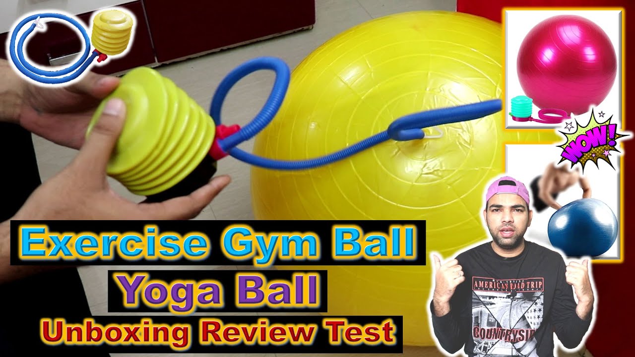 Fitness Exercise Gym Ball 75cm Review & Test | Air Pump | Yoga ball | Home Exercise Equipment Hindi