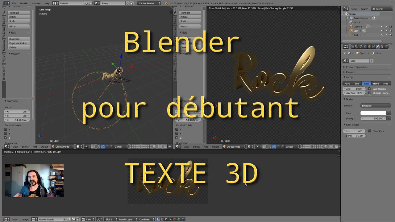 Blender débutant : Texte 3D