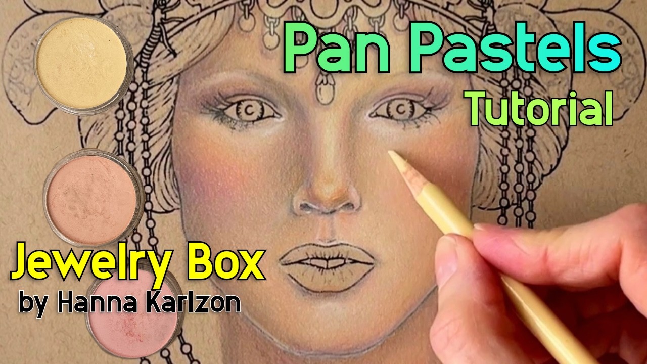 Color along with Pan Pastels  and Prisma coloring pencils from Jewelry Box of Hanna Karlzon 