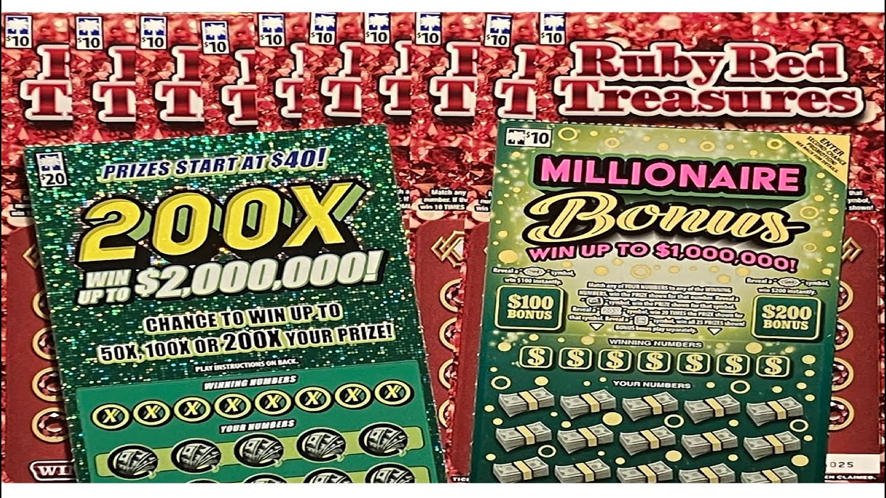 SC New Millionaire Bonus & Ruby Red Treasures Scratch-off Lottery 🎟 Ticket $130 Mix. ✨🎉