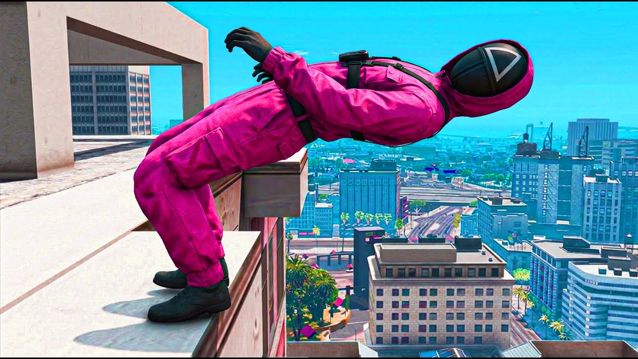GTA 5 Squid Game Guard Insane & Funny Ragdoll Moments #4
