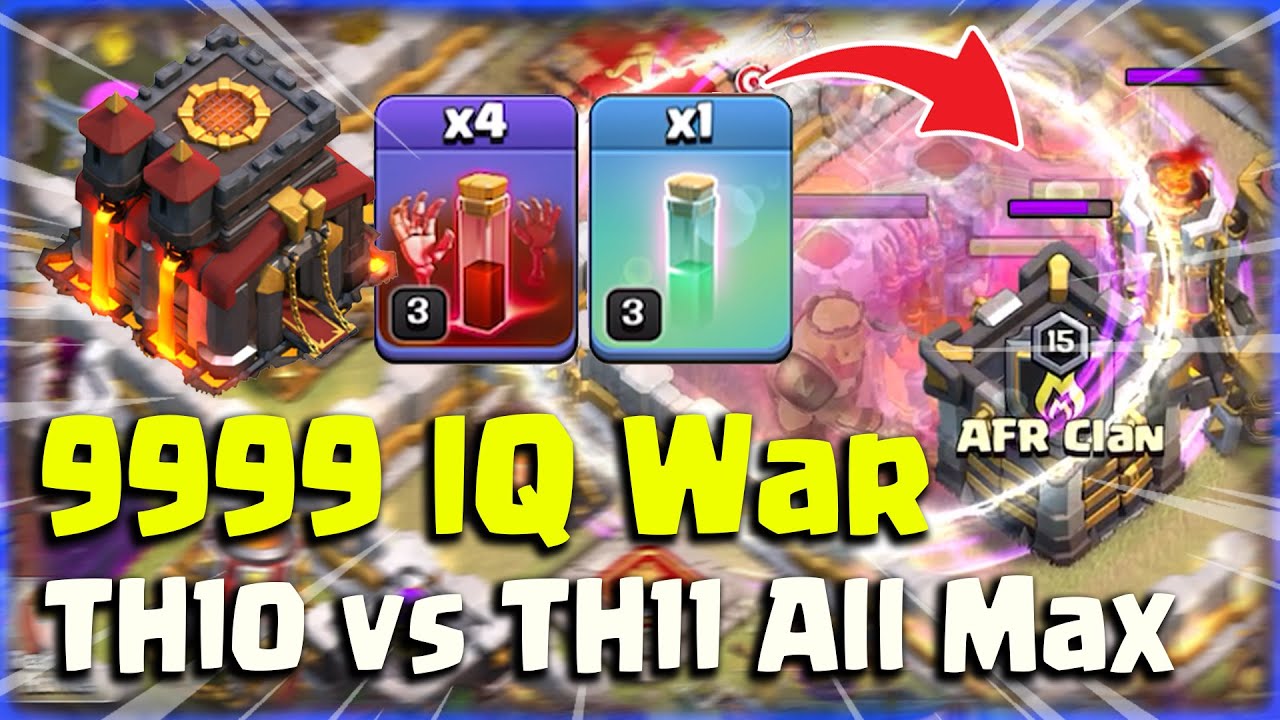 TH10 SKELLY DONUTS STRATEGY ! TH10 VS TH11 ALL MAX ON WAR CLASSIC | CLASH OF CLANS