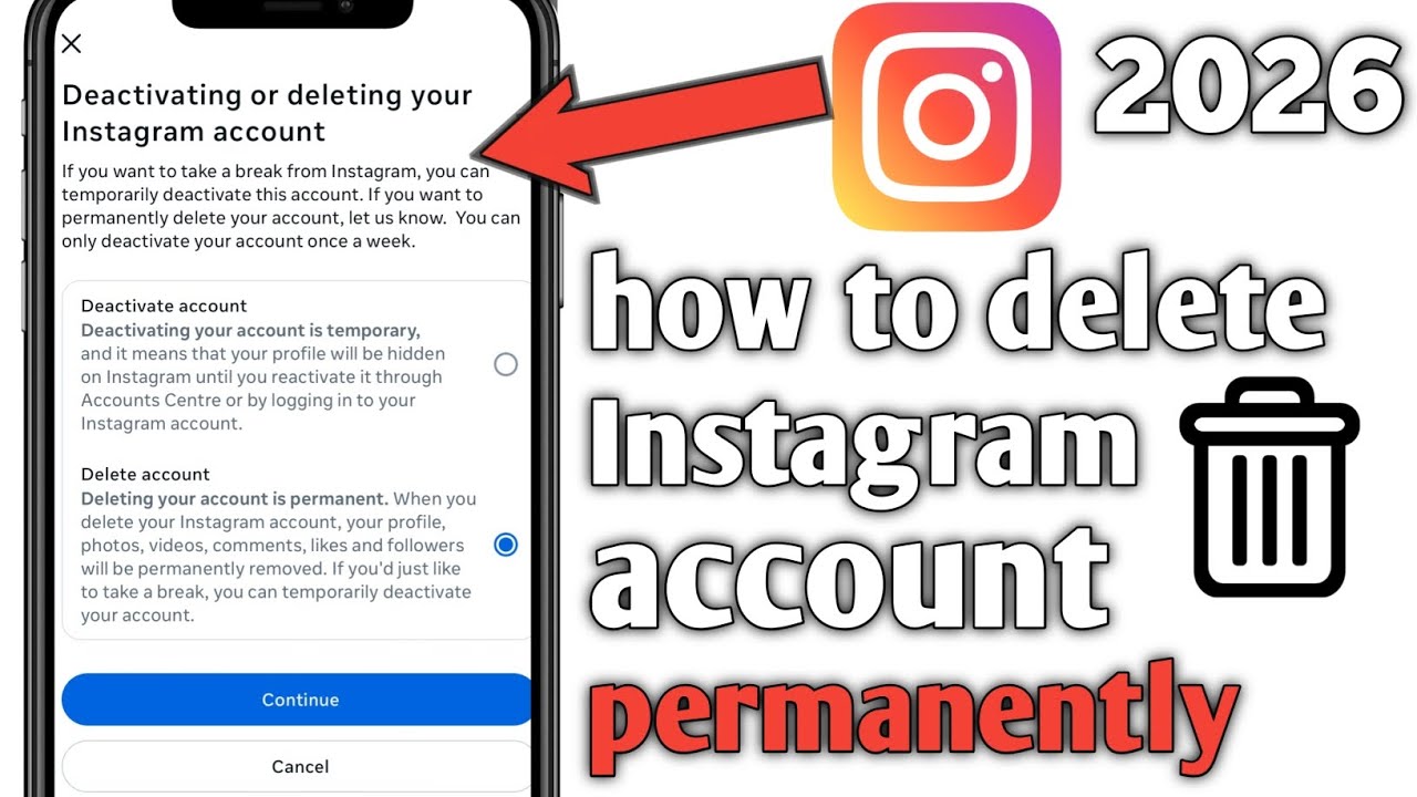 How To Delete Instagram Account Permanently (2026) | Step By Step Hindi