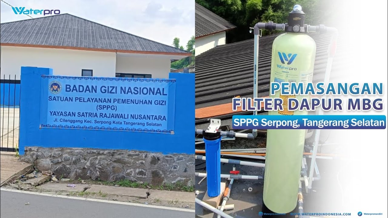 Pemasangan Filter Air Dapur MBG di SPPG Serpong, Tangerang Selatan
