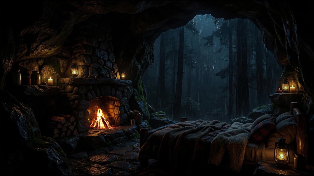 🌧️ Cozy Shelter in the Forest 🌲 Gentle Rain Sounds for Deep, Peaceful Sleep