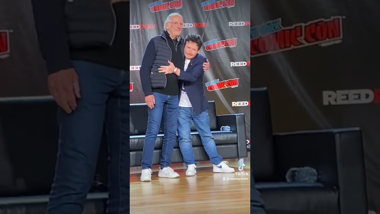 #MichaelJFox y #Christopherlloyd en el reencuentro por los 37 a&ntilde;os de #VolverAlFuturo #comiccon