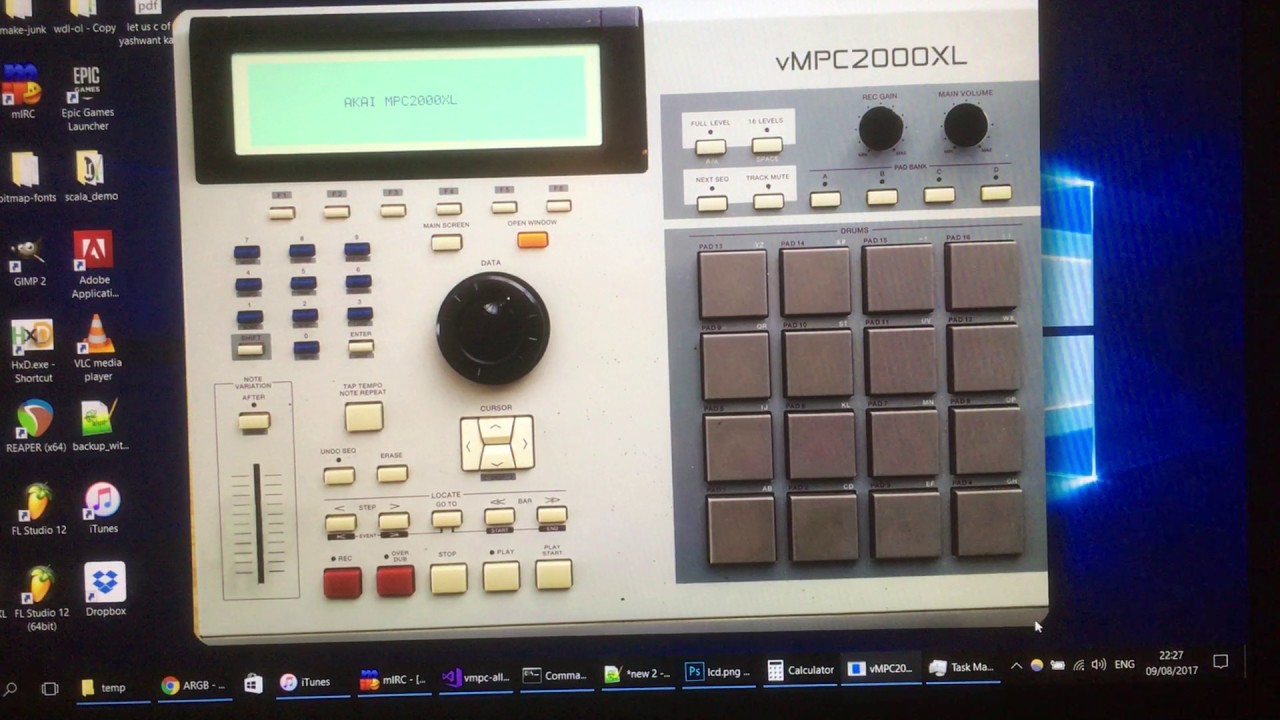 vMPC2000XL Windows early stage GUI testing