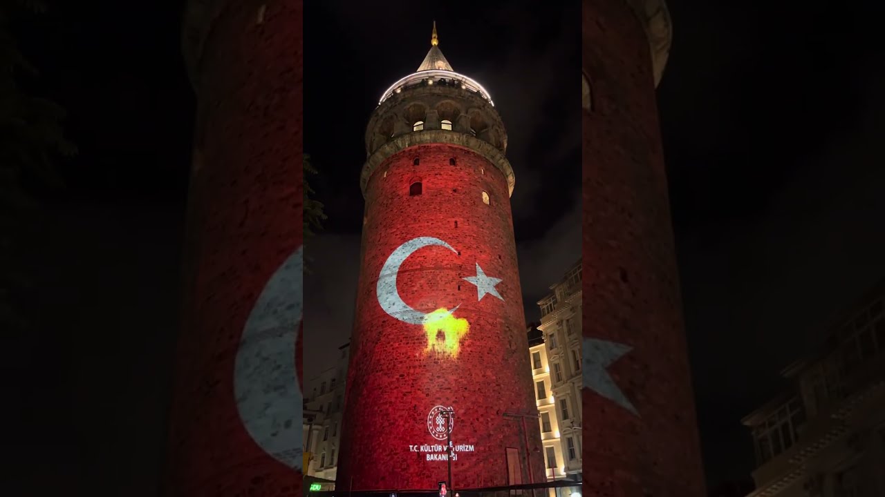 100.Yıl Galata Kulesi Işık Gösterisi 🇹🇷❤️