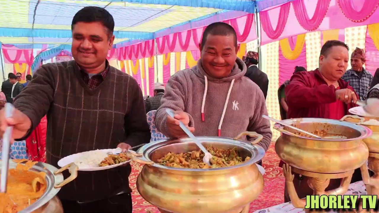 FOODIE NEPAL - NEPALI WEDDING FOOD - HOW THEY MANGE IN VILLAGE  | JHORLEY TV