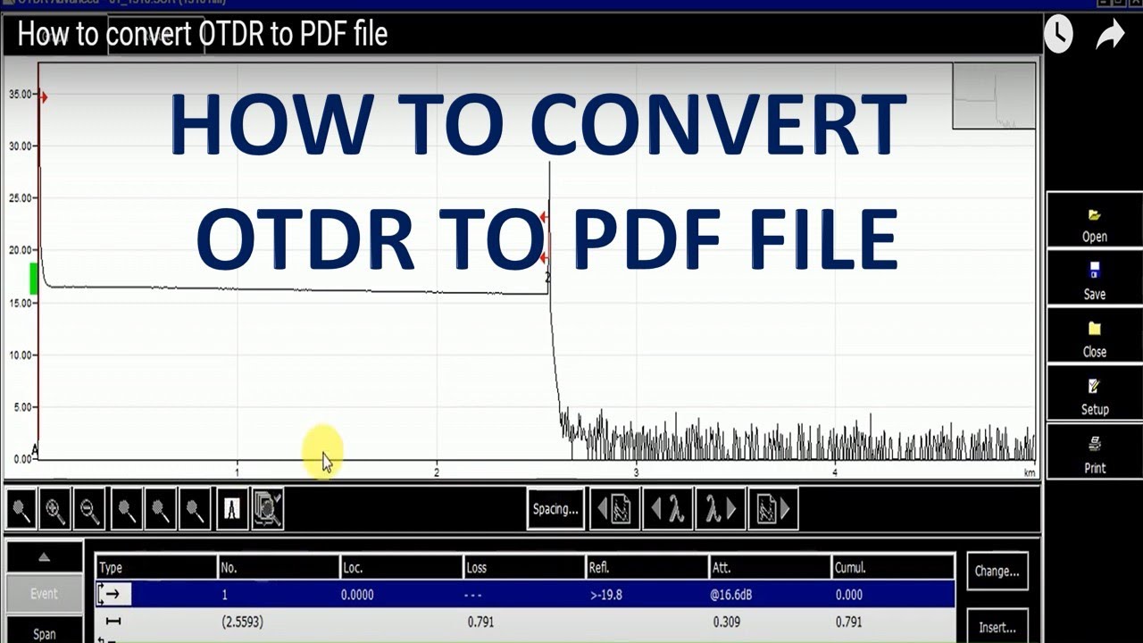 How to convert OTDR to PDF file