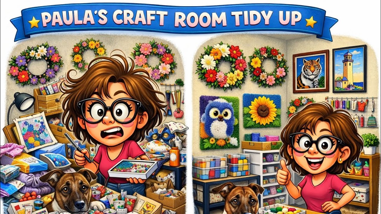 Tidying up my Craft Room. Before and After #craftroom #craftroomorganization 