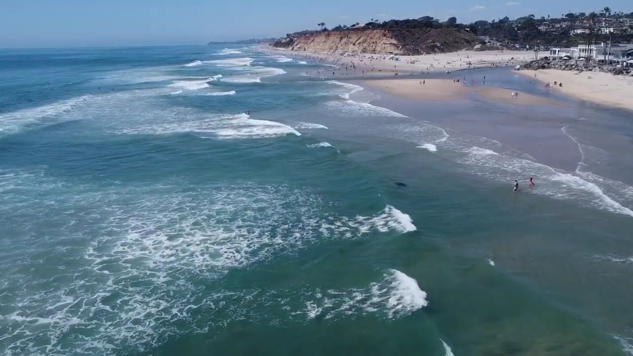 Del Mar, California Dog Beach & Fairgrounds Drone Arial View