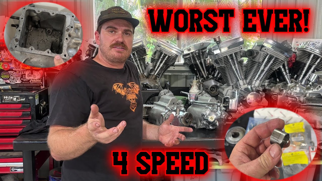 WORST IVE EVER SEEN! 4 Speed Transmission Rebuild Ratchet Top Harley Davidson