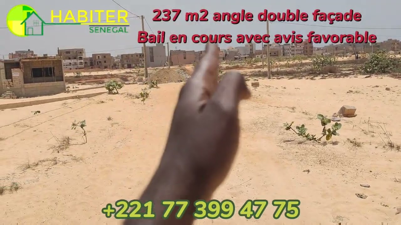 TERRAIN ANGLE DE 237 M2 BIEN PLACÉ À VENDRE/ +221773994775