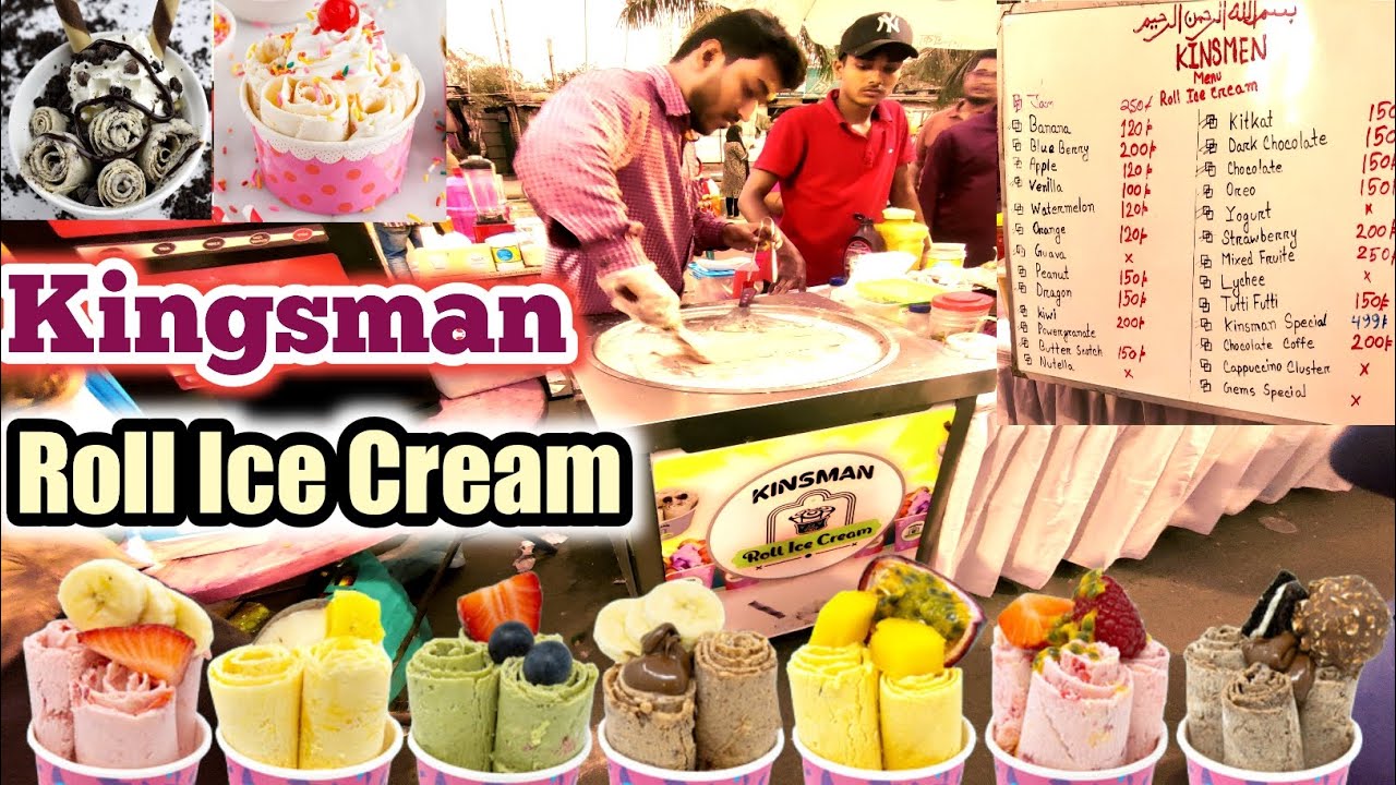 Kingsman Roll Ice Cream In Dhaka. Love You Ice Cream. Street Ice Cream Rolls.Bangladeshi Street Food