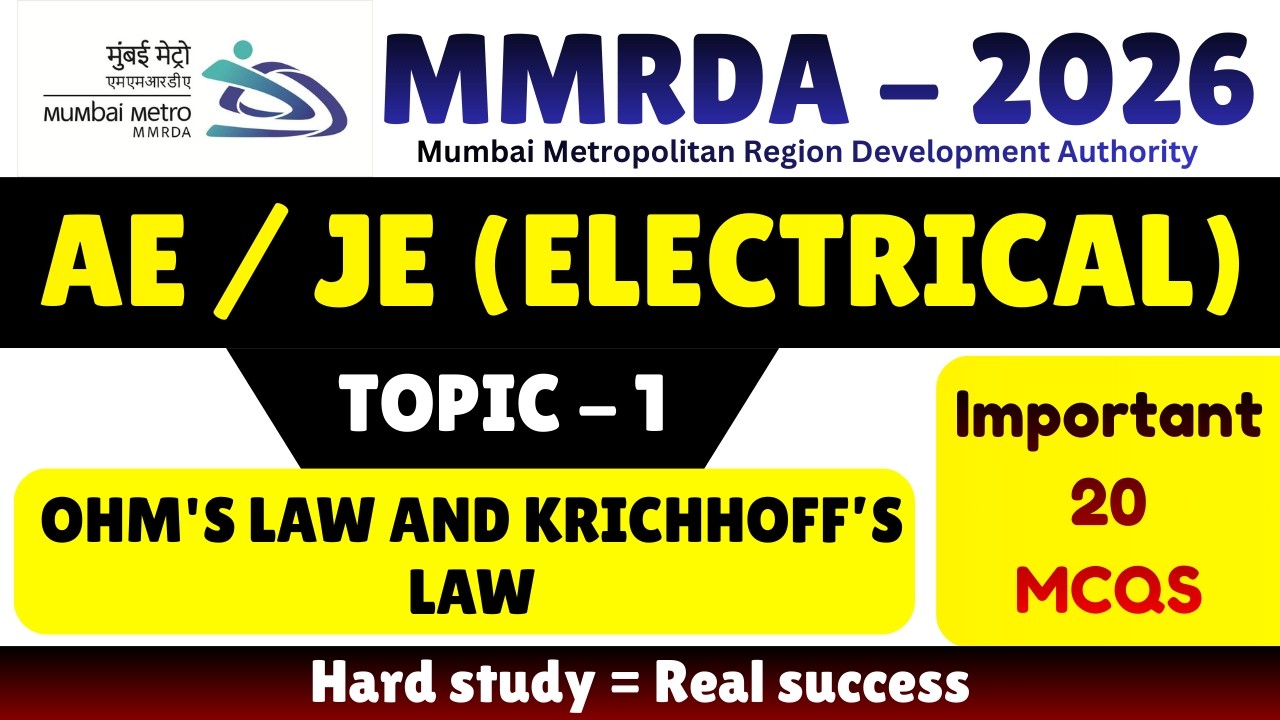 Ohm's Law and Krichhoff Law | MMRDA Electrical Engineering pdf Notes 2026 | MMRDA JE Electrical PDF
