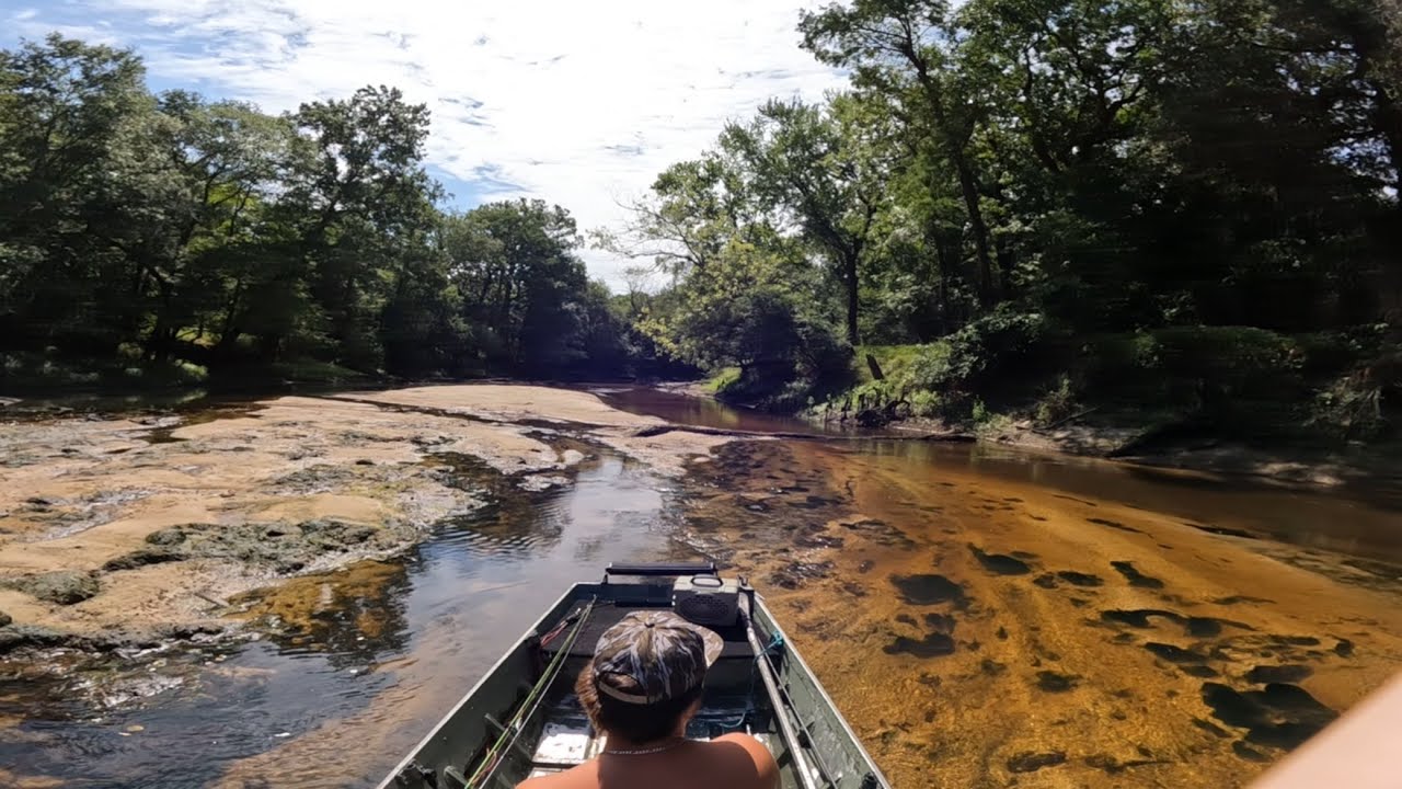 Surface drive through the lowest creek(new 500cc motor)