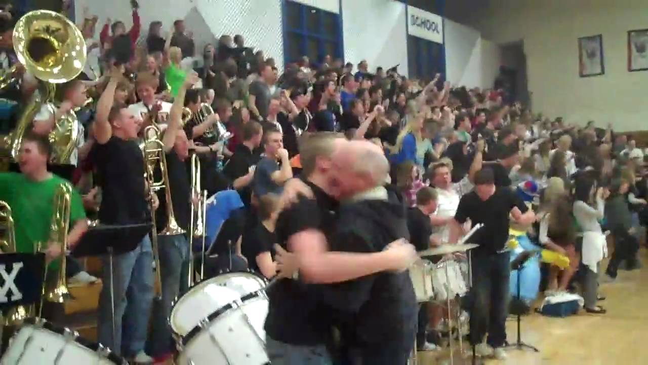 Woods Cross Wildcats students/fans going crazy.
