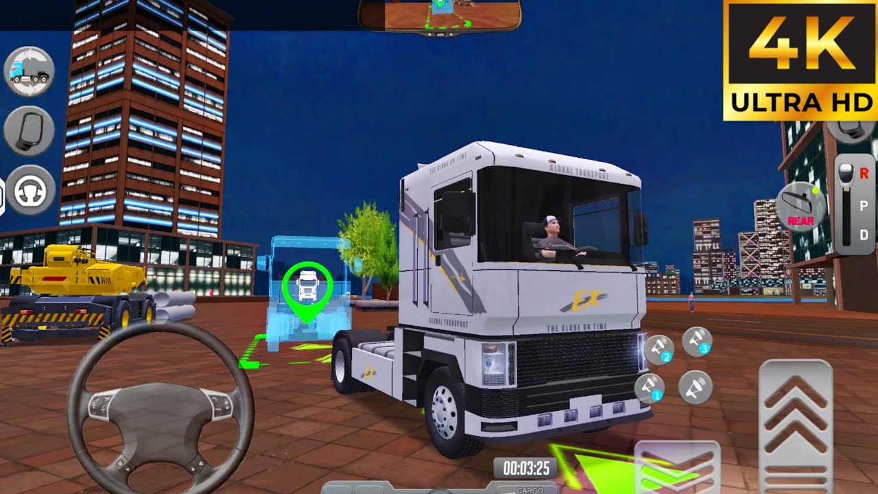 Truck Transport Heavy Crane Duty Blocks Load - Truck Simulator: 3D Truck Game  - Android Gameplay 