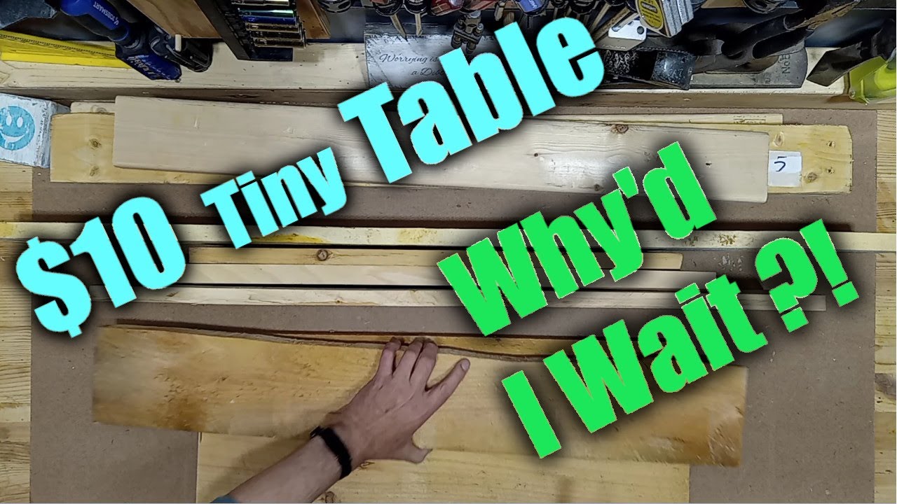 Проекты из обрезков древесины — миниатюрный столик за 10 долларов, в который поместится всё необх...