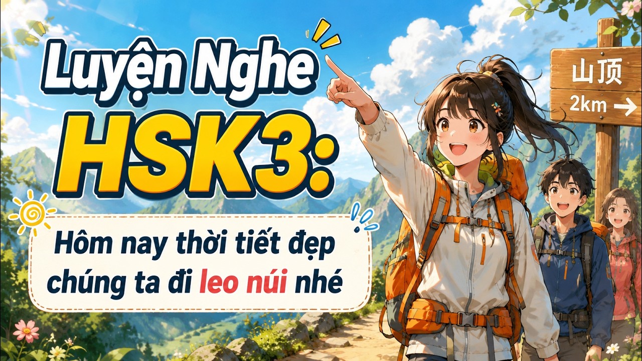 Luyện Nghe HSK3: Chúng Ta Đi Leo Núi | GT Phát Triển Khẩu Ngữ Quyển 2 - Bài  3