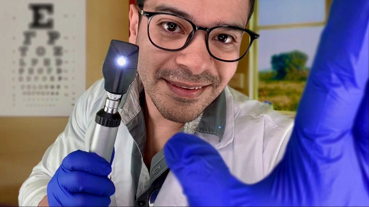 ASMR Doctor Optic Nerve Orbital Eye Exam Medical Roleplay ~Face Touching Light Triggers Soft Spoken