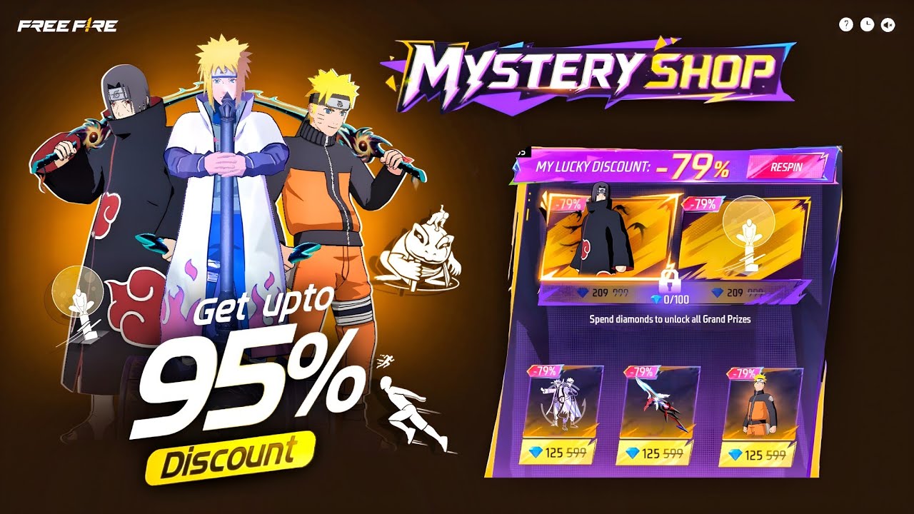 Naruto Event 💥 Next Mystery Shop Event Ff 🤯🥳| golden shade | free fire new event | ff new event