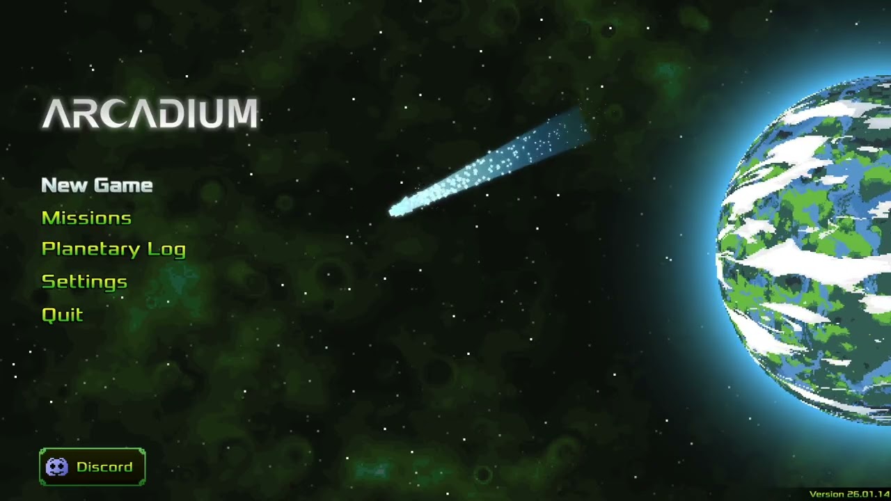 Arcadium - Space Odyssey Title Screen (PC)