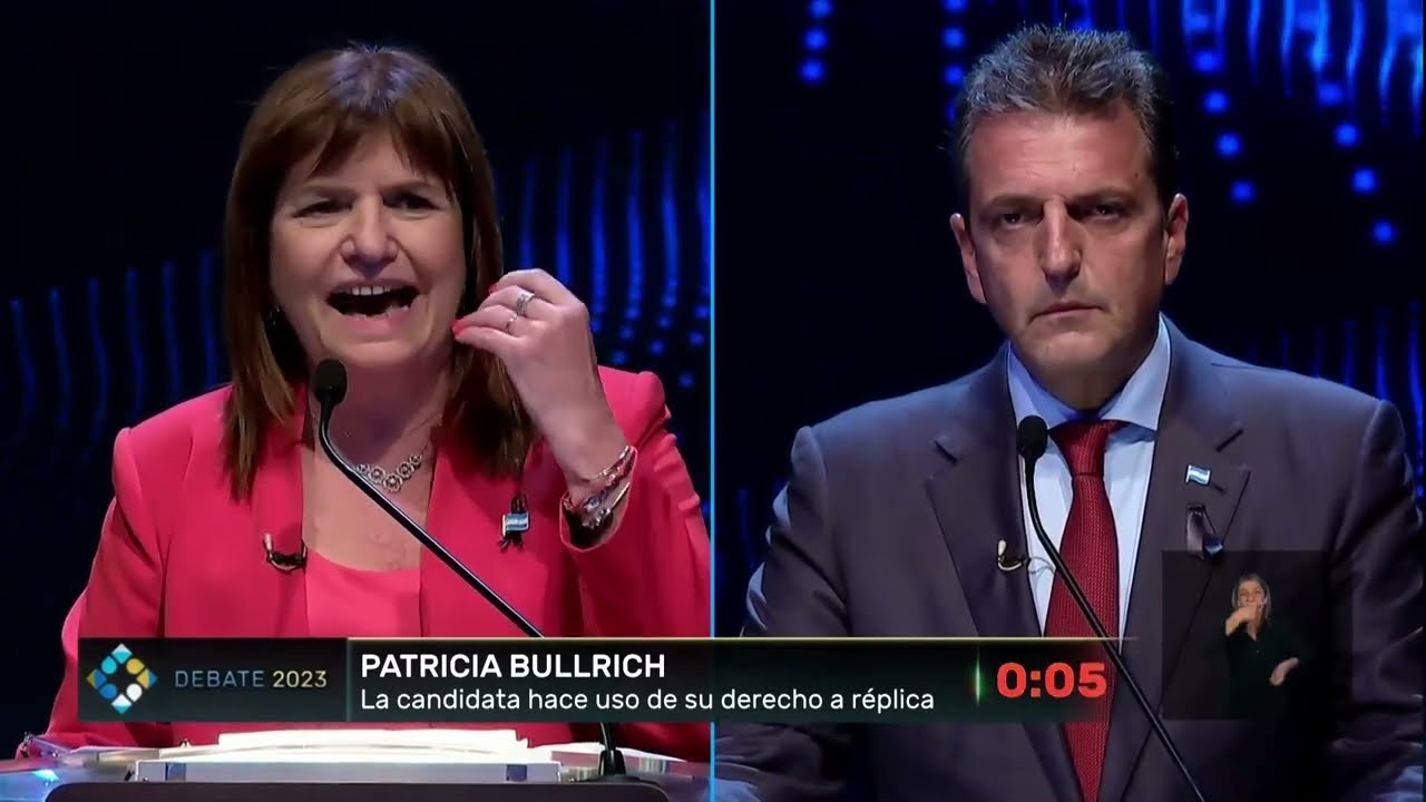 Patricia Bullrich en el segundo Debate Presidencial.