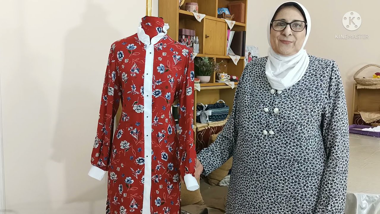 قميص بمرد منفصل وكورنيش الرقبة @mona4sew