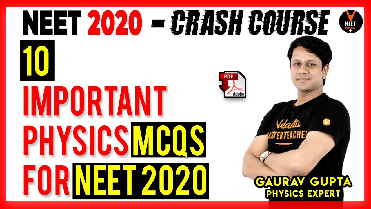 10 Important NEET Physics MCQ | NEET 2020 Preparation | NEET 2020 strategy |NEET MCQ | Gaurav Gupta
