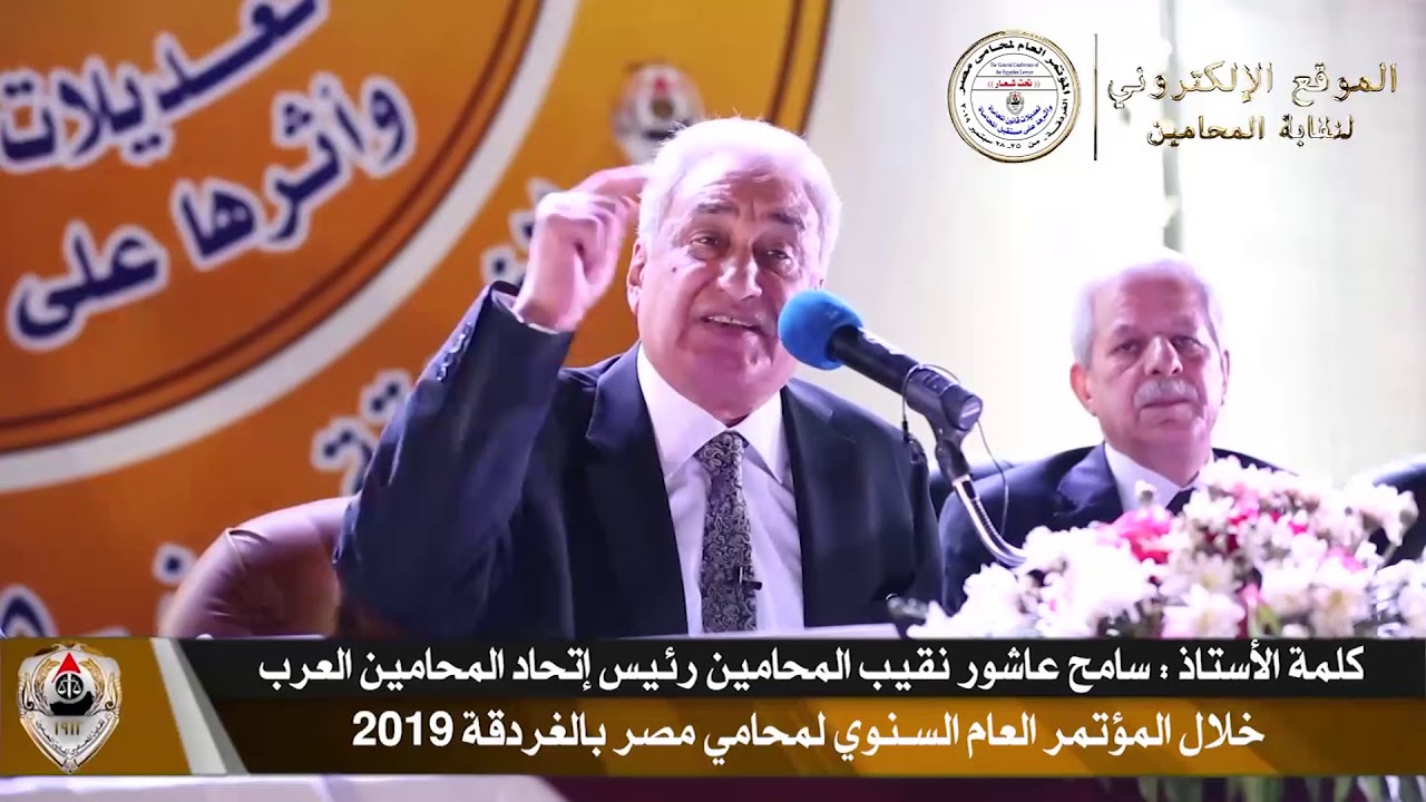 عاشور يتحدث عن حصانة المحامي في الدستور وقانون المحاماة