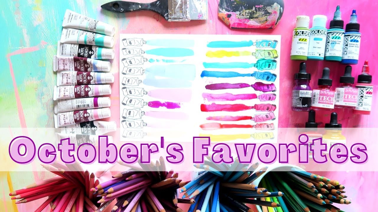 October's Favorite Art Supplies- Acrylic Inks & Gouache For the Win!