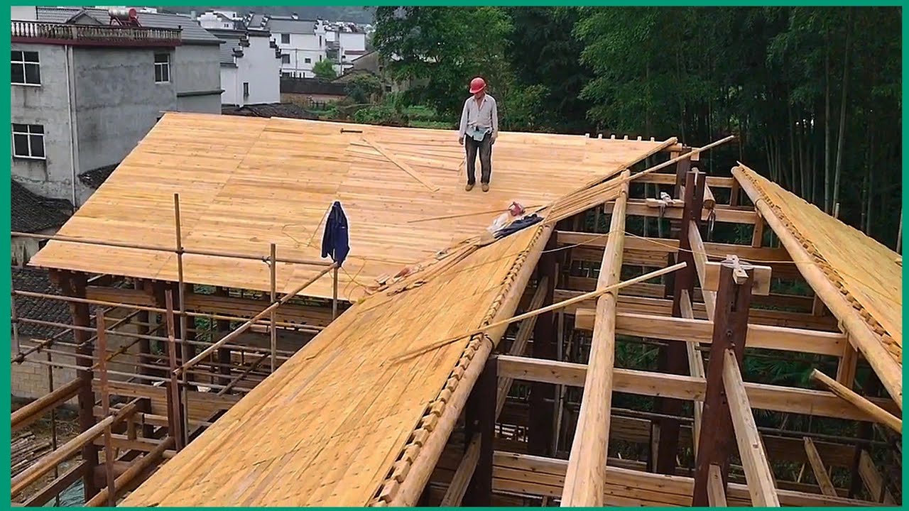 build a classical wooden house from the hands of Chinese craftsmen | workers HD