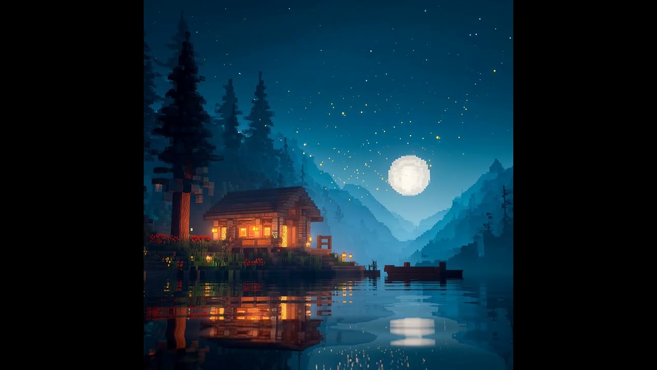 Minecraft Cozy Cabin Rain 🌙 Deep Sleep & Focus Ambience