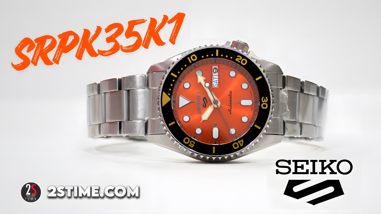 SEIKO 5 Sports SKX Mid Size SRPK35K1 Orange Dial 38mm