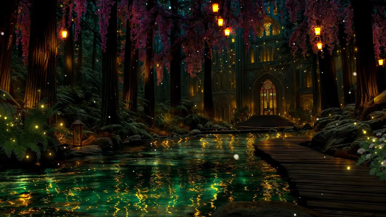 Fairy Lanterns in an Enchanted Forest ✨🌿 | Calm Night Ambience for Relaxation & Sleep