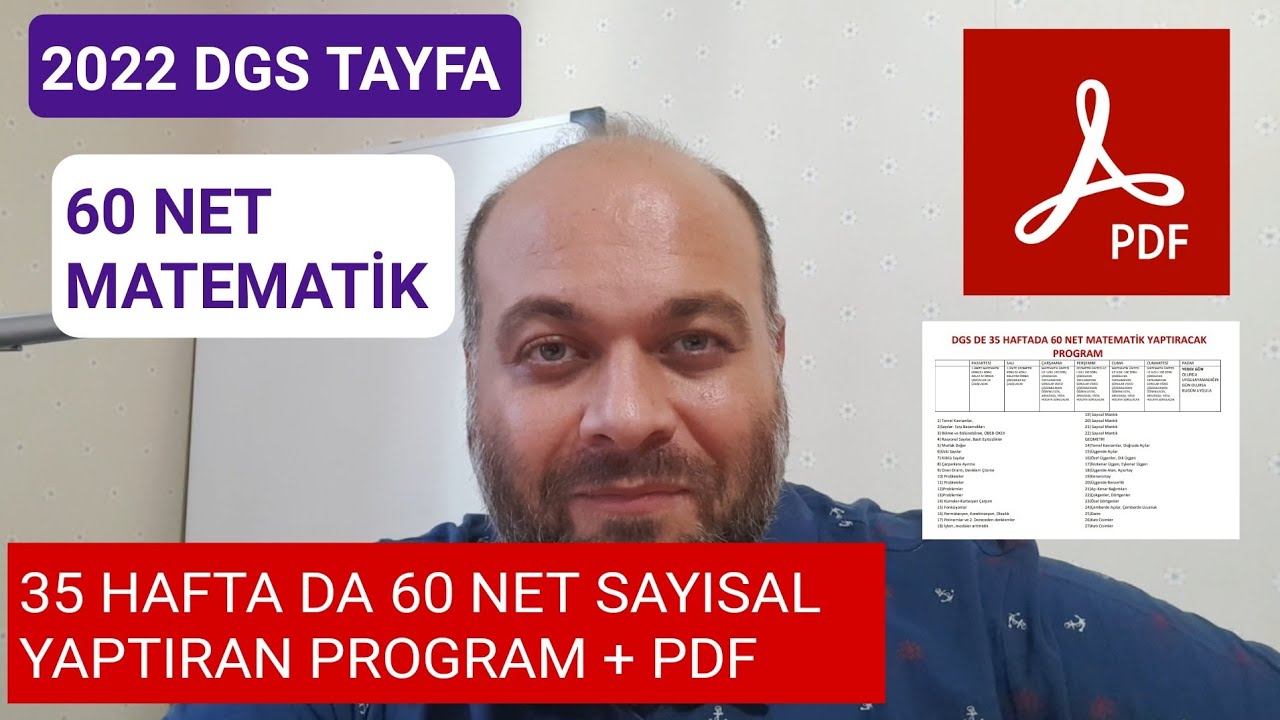 2022 Dgs Tayfa 35 Haftada 60 Net Sayısal Yaptıran Program Pdf